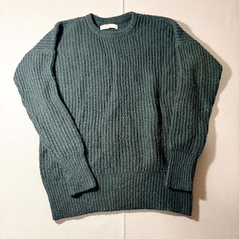 Abercrombie & Fitch Sweater Womens XS/S Green Nylon Tight Knit Ribbed Warm Wear